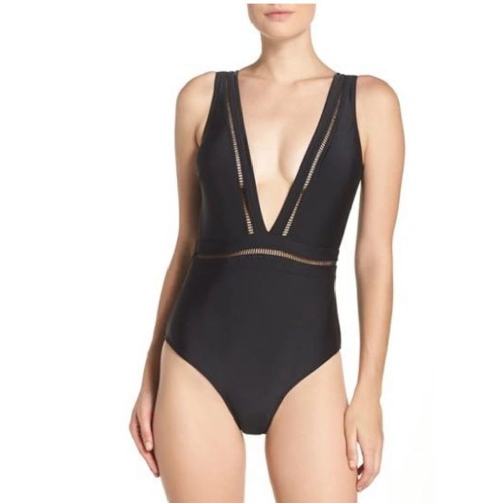 Ted Baker London Plunge One Piece Swimsuit
